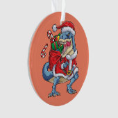 Dinosaurier Weihnachts Weihnachtsmann T rex Boys M Ornament (Vorderseite)