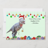 Dinosaurier Weihnachtsflachkarte (Rückseite)