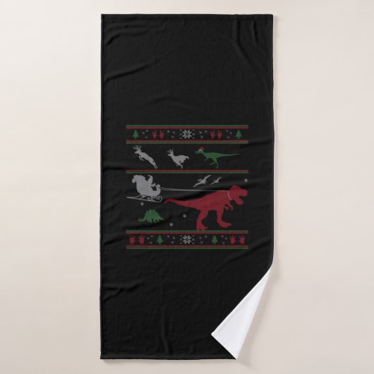 Dinosaurier-Weihnachtsgeschenk Badehandtuch (Badehandtuch)