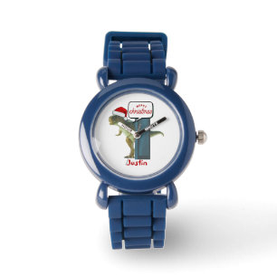 Dinosaurier-Weihnachtsgeschenk, personalisierter N Armbanduhr