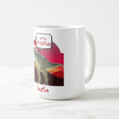 Dinosaurier-Weihnachtsgeschenk, personalisierter N Kaffeetasse (VorderseiteRechts)