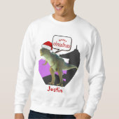 Dinosaurier-Weihnachtsgeschenk, personalisierter N Sweatshirt (Vorderseite)