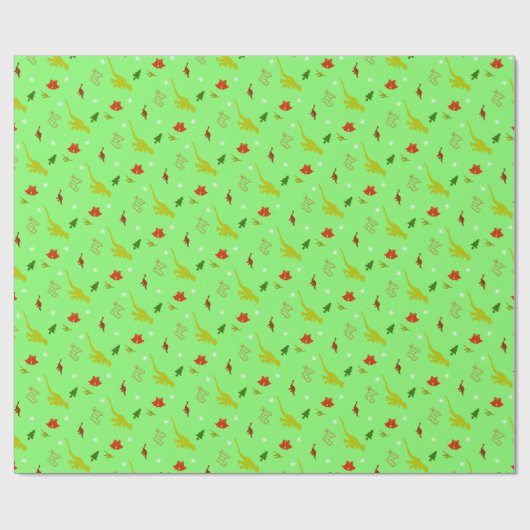 Dinosaurier Weihnachtsgeschenk Wrapping Paper Geschenkpapier (Flach)