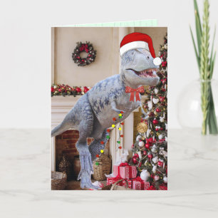 Dinosaurier Weihnachtskarte Karte