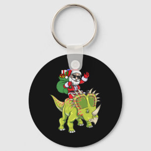 Dinosaurier Weihnachtsmann Claus Triceratops Boys  Schlüsselanhänger