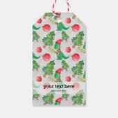 Dinosaurier Weihnachtsmuster Geschenkanhänger (Rückseite)