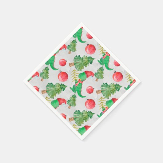 Dinosaurier Weihnachtsmuster Serviette (Ecke)
