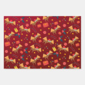 Dinosaurier Weihnachtsmuster-Weihnachtsmannmütze Geschenkpapier Set (Vorderseite 3)