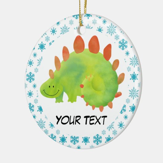 Dinosaurier-Weihnachtsverzierungs-Geschenk Keramikornament (Links)