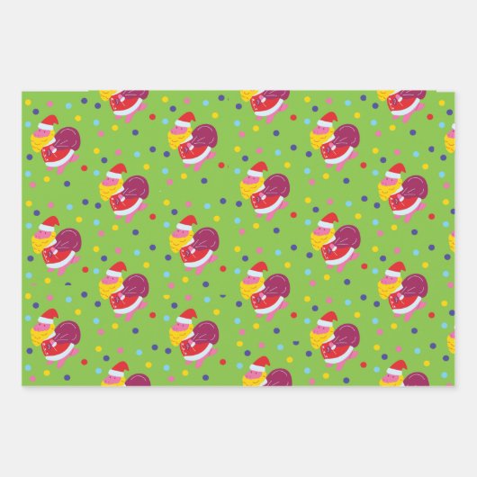 Dinosaurier Weihnachtswrapping Paper für Kinder Geschenkpapier Set (Vorderseite 3)