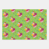 Dinosaurier Weihnachtswrapping Paper für Kinder Geschenkpapier Set (Vorderseite 3)