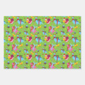 Dinosaurier Weihnachtswrapping Paper für Kinder Geschenkpapier Set (Vorderseite)