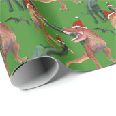 Dinosaurier Weihnachtswrapping Paper Geschenkpapier (Rolleneckpunkt)