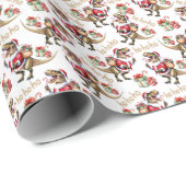 Dinosaurier Weihnachtswrapping Paper Geschenkpapier (Rolleneckpunkt)