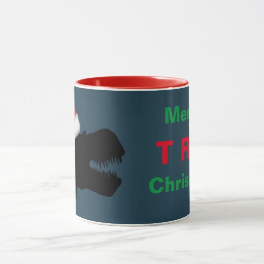 Dinosaurier: Weihnachtszeit-Tasse mit T-Rex-Bild Tasse (Zentrum)