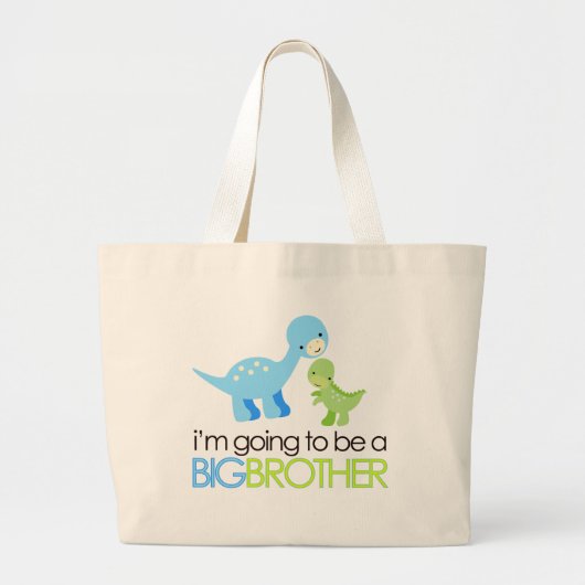 Dinosaurier werde ich ein großer Bruder sein Jumbo Stoffbeutel (Vorne)