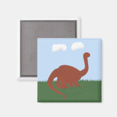 Dinosaurier Whimsical Cartoon Art Magnet (Vorderseite/Rückseite)