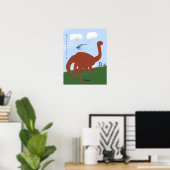 Dinosaurier Whimsical Cartoon Art Poster (Heimbüro)