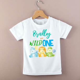 Dinosaurier wild 1. Geburtstag farbiges niedliches Baby T-shirt