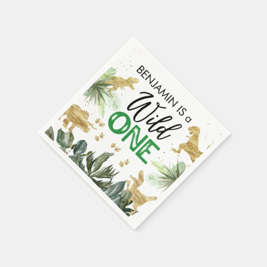 Dinosaurier Wild 1. Geburtstag Serviette (Ecke)