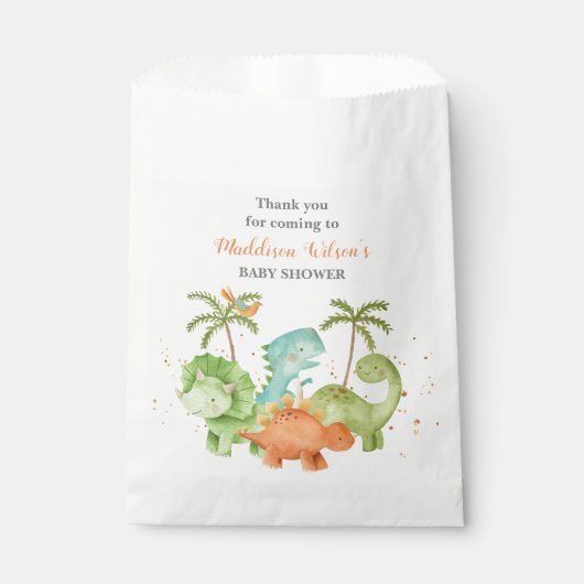 Dinosaurier Wild Baby Shower Fevor Bag Geschenktütchen (Vorderseite)