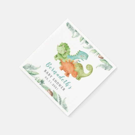 Dinosaurier Wild Baby Shower Napkins Serviette (Ecke)
