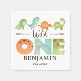 Dinosaurier Wild One 1. Geburtstagsjurassik Serviette
