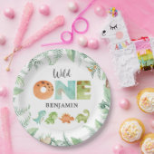 Dinosaurier Wild One Birthday Paper Plate Pappteller (Party)