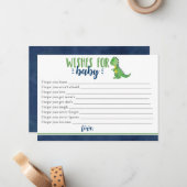 Dinosaurier will Baby Mitteilungskarte (Vorderseite/Rückseite Beispiel)