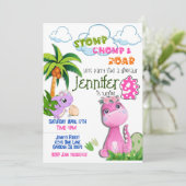 Dinosaurier wird Einladung zum 9. Geburtstag (Stehend Vorderseite)