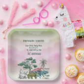 Dinosaurier Wollte den ersten Geburtstag des Babys Pappteller (Party)