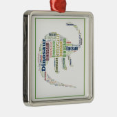 Dinosaurier Word Art Ornament Aus Metall (Rechts)
