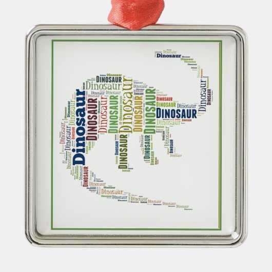 Dinosaurier Word Art Ornament Aus Metall (Vorne)