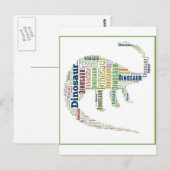 Dinosaurier Word Art Postkarte (Vorne/Hinten)