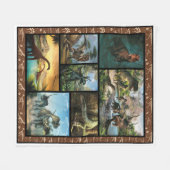 Dinosaurier World Fleecedecke (Vorderseite (Horizontal))