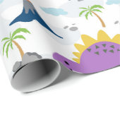 Dinosaurier Wrapping Paper - Farbige Dinosaurier u Geschenkpapier (Rolleneckpunkt)