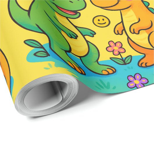 Dinosaurier Wrapping Paper 🦖 🎁 Geschenkpapier (Rolleneckpunkt)