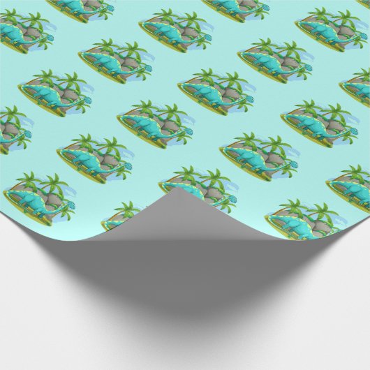 Dinosaurier Wrapping Paper Geschenkpapier (Ecke)