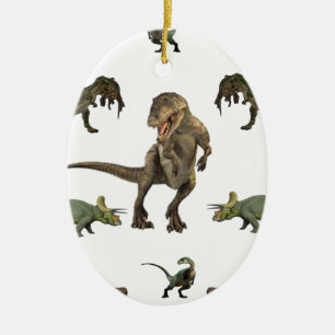 Dinosaurier Wrapping Paper Keramik Ornament