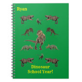 Dinosaurier Wrapping Paper Notebook Notizblock (Vorderseite)