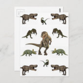 Dinosaurier Wrapping Paper Postkarte (Vorne/Hinten)