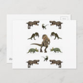 Dinosaurier Wrapping Paper Postkarte (Vorne/Hinten)