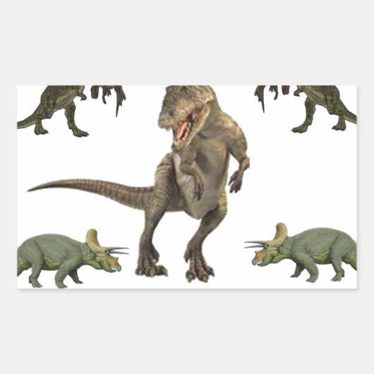 Dinosaurier Wrapping Paper Rechteckiger Aufkleber (Vorderseite)