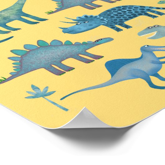 Dinosaurier Yellow Poster (Ecke)