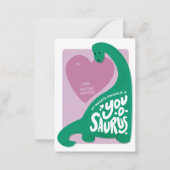 Dinosaurier "You-o-saurus" Klasse Valentines Card Mitteilungskarte (Vorderseite)