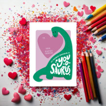 Dinosaurier "You-o-saurus" Klasse Valentines Card