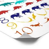 Dinosaurier-Zählkarte Poster (Ecke)
