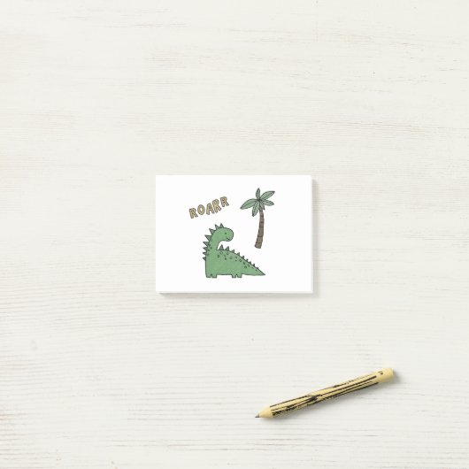 Dinosaurier zeichnend post-it klebezettel (Auf Schreibtisch)