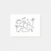 Dinosaurier zeichnend post-it klebezettel (Vorderseite)