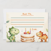 Dinosaurier-Zeit Kapsel Note Card Foto 2. Geburtst Einladung (Rückseite)